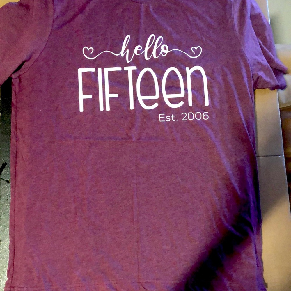 New “Hello Fifteen youth y-shirt